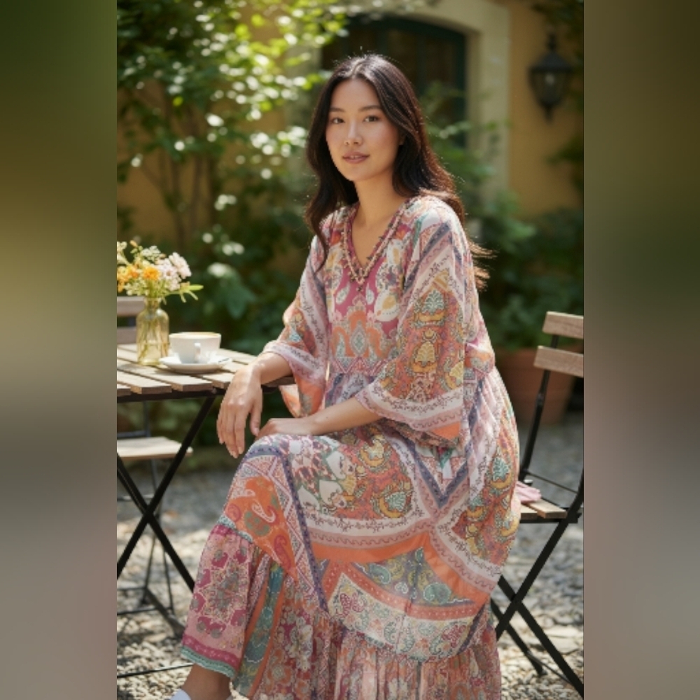 Elegant Paisley Maxi Dress - Picture 7 of 12